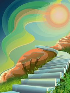 石头阶梯进入梯奥林匹斯山上的阶梯照片