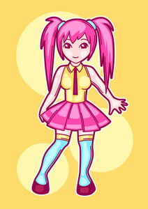 日本动漫角色扮演的女孩.梦幻服装中的可爱时尚人物照片