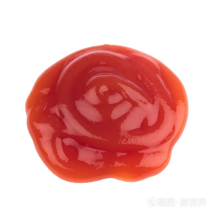 番茄酱涂在白色的圆形状