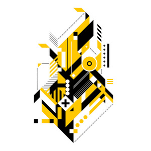 抽象的构成的复杂的几何形状.现代艺术和涂鸦风格.