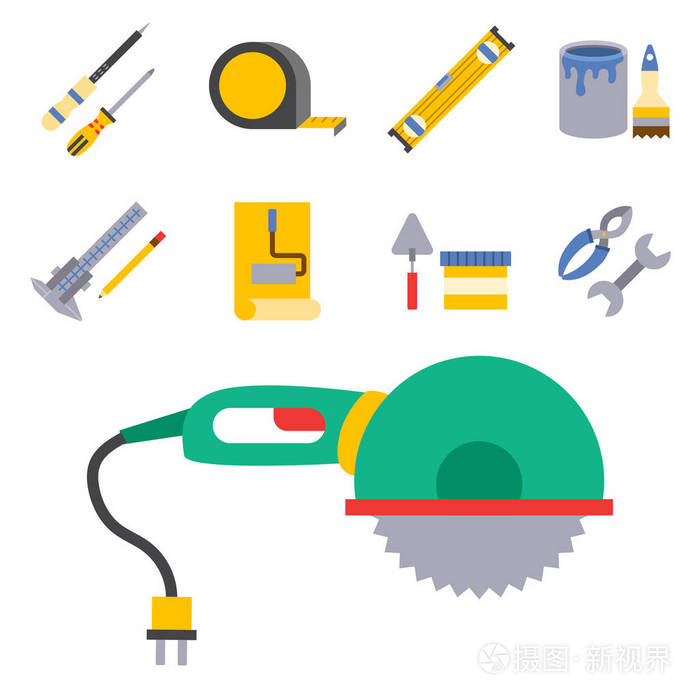 建筑矢量工人设备房翻新杂工工具木工工业插图插画-正版商用图片0fez