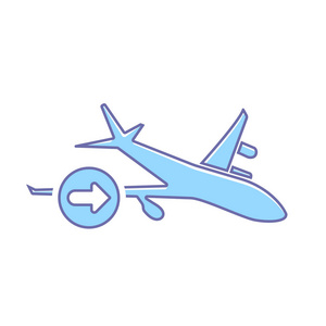 飞机飞行下飞机运输旅行图标