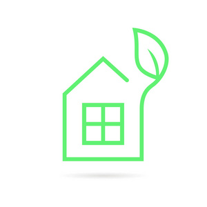 绿色薄线生态住宅标识