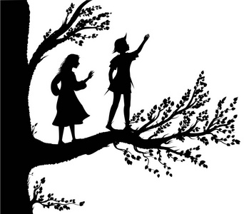 彼得和温迪的剪影, 男孩和 gil 的大树, 童年的树, 童年的记忆