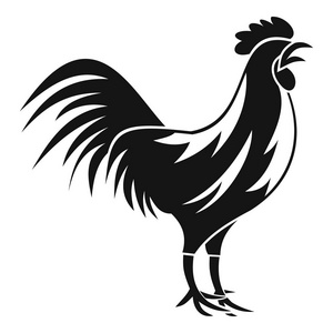 高卢公鸡图标,简单的样式照片