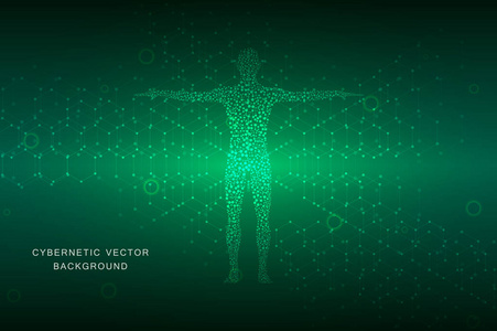 矢量人体与分子 Dna。医学科技理念