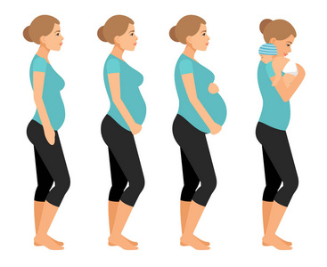 美丽的身体分离在白色背景的怀孕照片