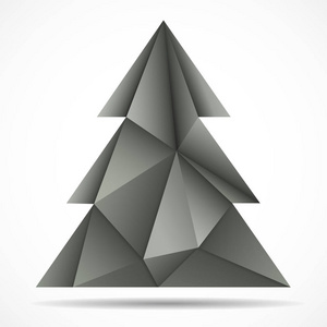 抽象的五颜六色的三角形圣诞树。几何样式。矢量插图。Eps 10