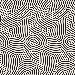 矢量有机的不规则线条迷宫图案抽象背景抽象的无缝图案, 散乱的几何