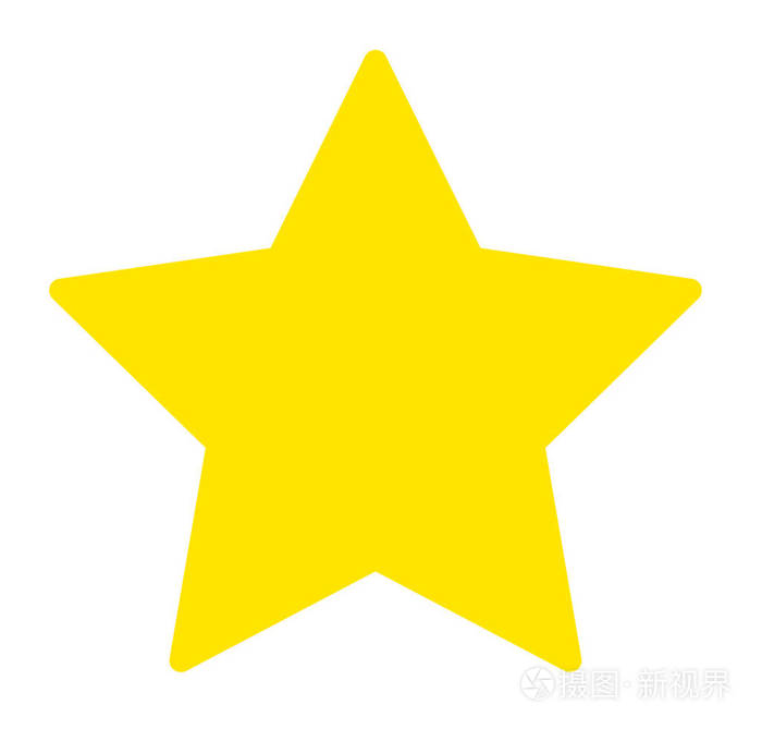 白色背景上的黄色星形图标