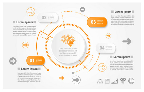 信息图表设计模板可以用于工作流布局 图表 数字选项，网页设计