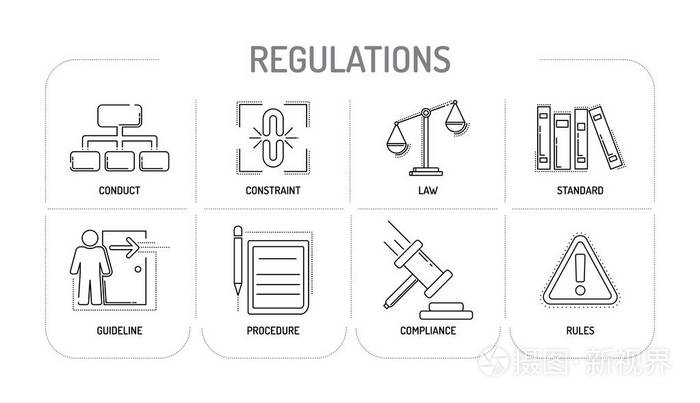 规章制度-线图标概念插画-正版商用图片0ffjuy-摄图新视界