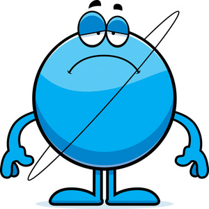 悲伤的卡通天王星插画