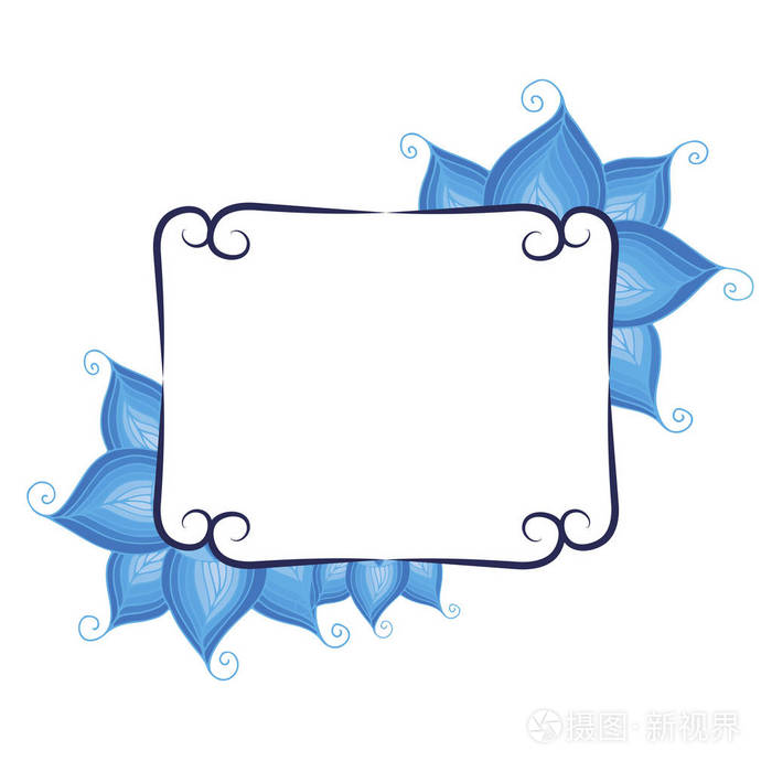 您的文字与花卉背景的框架.贺卡, 请柬, 横幅.矢量图