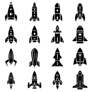 火箭图标集，简单的样式