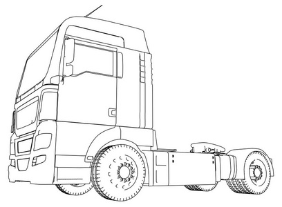 eurotrucks 为企业品牌形象设计提供车辆布局.描摹3d 的插图.