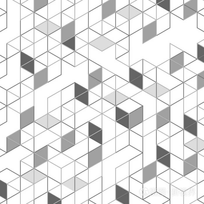 矢量与多维数据集单元的抽象背景.现代技术插图与正方形网格.