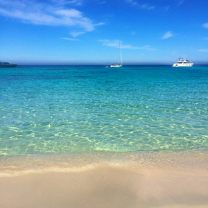 福门特拉岛的美丽阳光海滩一天图片