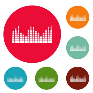 均衡器级无线电图标圆圈设置向量