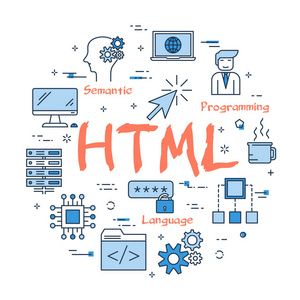 圆形线性横幅-html 概念照片