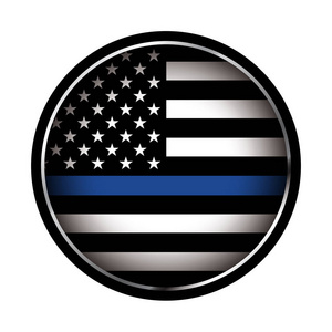 细的蓝线警察支持图标说明图片