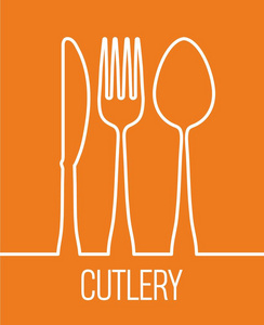 叉勺刀餐具符号设计