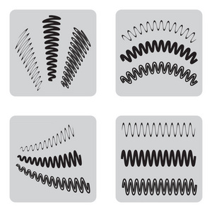 单色的图标集的弹簧