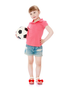 女孩与足球球