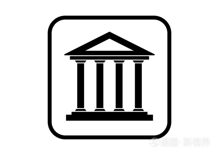 白色背景上的历史建筑图标插画-正版商用图片0fgr8h-摄图新视界