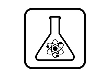 白色背景上的实验室玻璃图标