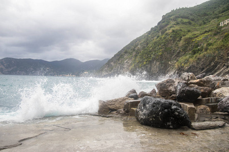 意大利利古里亚海岸旅行的海景