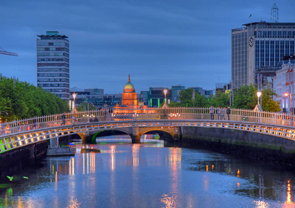 爱尔兰都柏林的哈便士桥