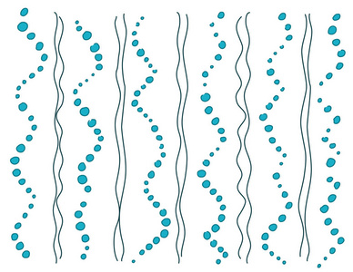 带有气泡线或海藻的矢量孤立海面图案