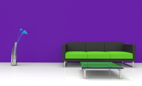 现代紫色客厅