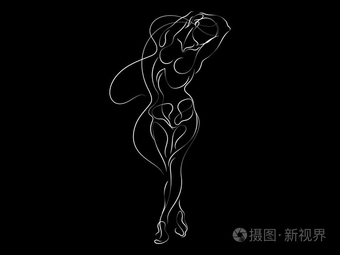 人体的曲线轮廓插画-正版商用图片0fh87w-摄图新视界