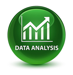 数据分析 统计图标 玻软绿色圆形按钮
