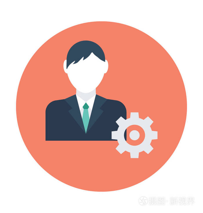 管理平面矢量图标
