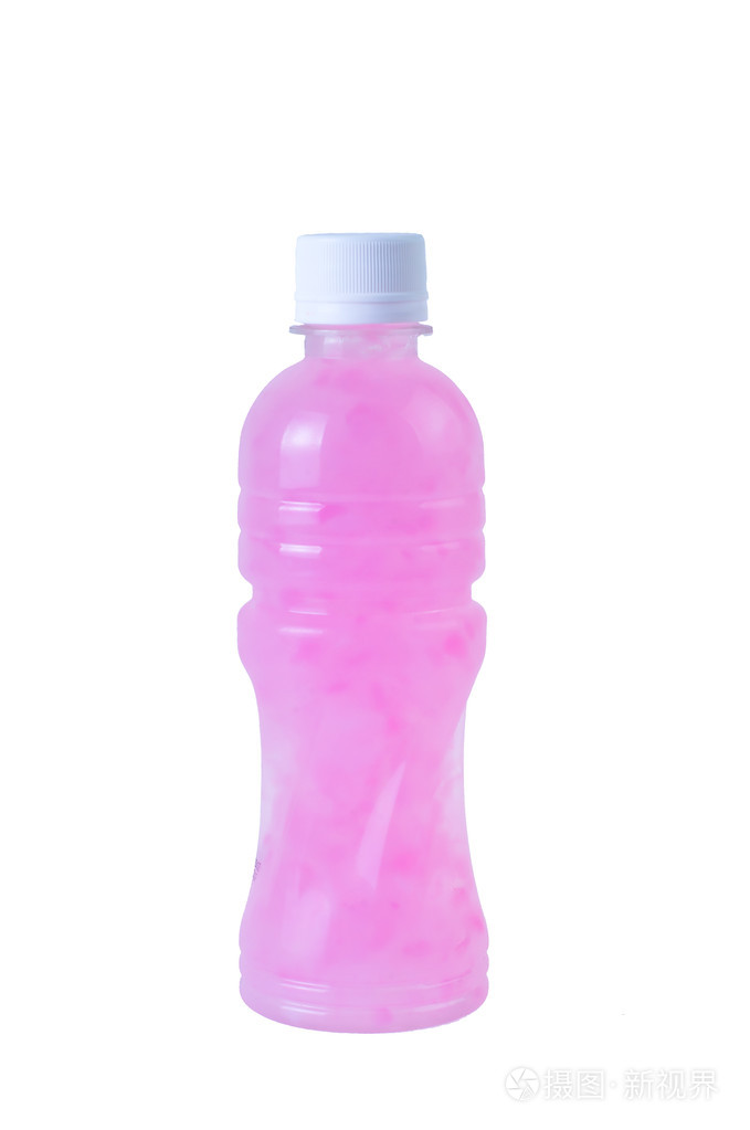 荔枝汁在一瓶和孤立的白色背景上