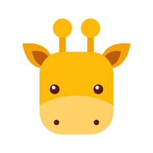 可爱的长颈鹿动物图标照片