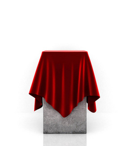 文稿座覆盖着一块红布图片