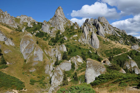 美丽的山 vista，沉积岩在喀尔巴阡