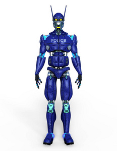 机器人警察3d Cg 渲染机器人警察