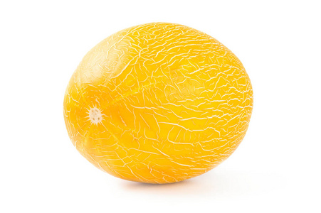 白色背景抠出一个孤立的黄色瓜