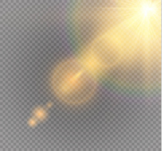 矢量透明阳光特别镜头眩光光线效果.太阳闪烁着光芒和聚光灯照片
