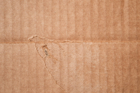 干净损坏的棕色纸板箱的纹理。波浪折叠纸