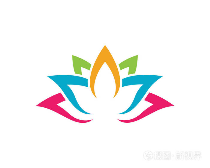 程式化的莲花花图标矢量