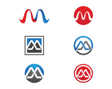m 字母 logo 模板矢量图标照片