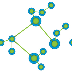 无缝分子蓝绿色背景