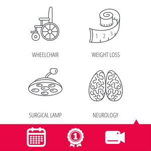 轮椅 神经病学和重量损失图标