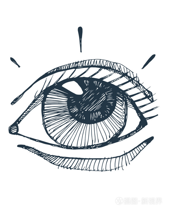 手绘制的矢量人眼插画-正版商用图片0fi0kx-摄图新视界